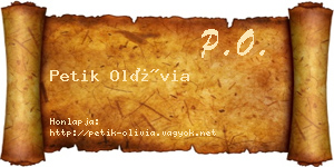Petik Olívia névjegykártya